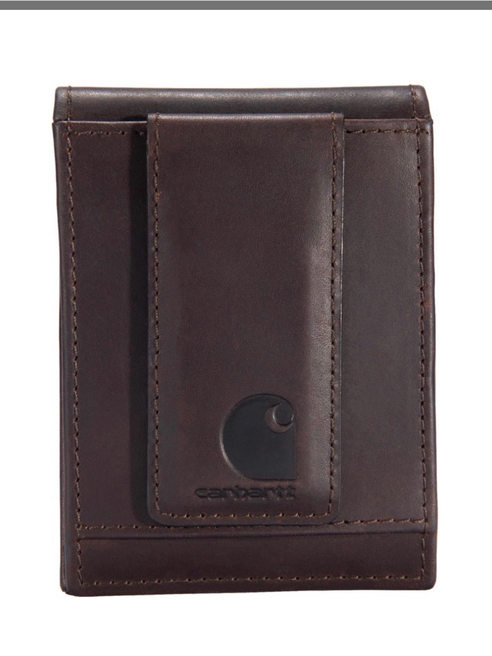Carhartt Brown Leather Money Clip Wallet Carhartt Men's Durable Oil Tan Leather